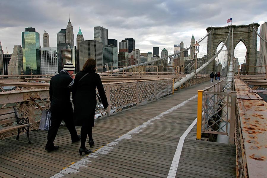 Sur le Brooklyn Bridge, NYC. Sur le Brooklyn Bridge, NYC.